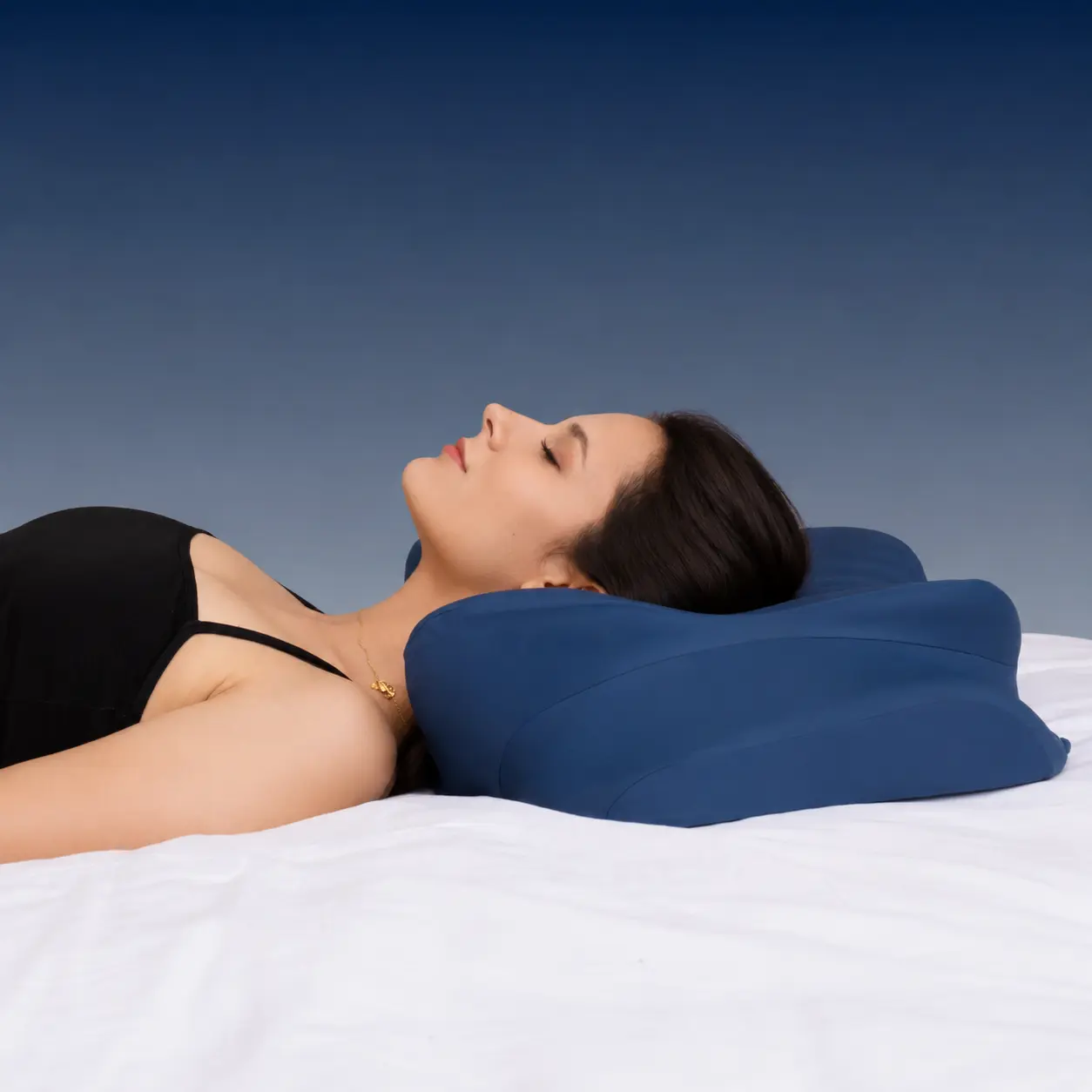 Oreiller Cervical Mémoire de Forme – Maintien Renforcé 5 Positionnement de l'oreiller cervical pour les dormeurs sur le dos