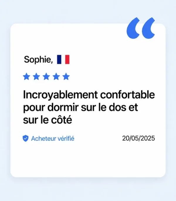 Avis client vérifié sur l'oreiller cervical dormeurs latéraux