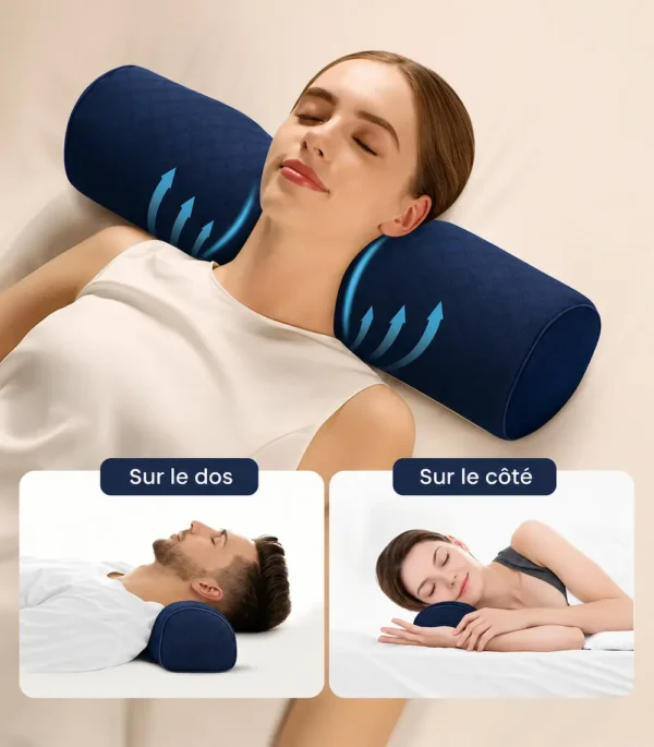 Zones de soutien dos et côté, oreiller cervical orthopédique