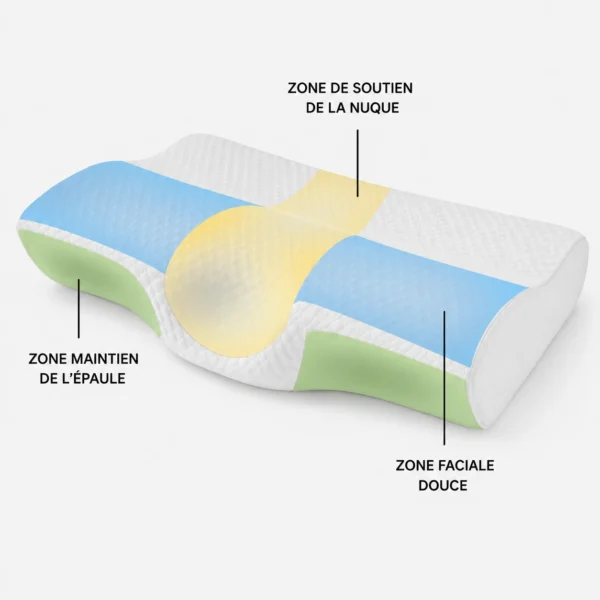 oreiller cervical zones de soutien