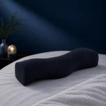 oreiller long cervical bleu nuit