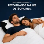 Homme dormant sur le côté avec l'oreiller cervical papillon