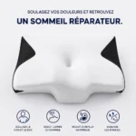 Oreiller cervical papillon, vue détaillée du soutien de nuque