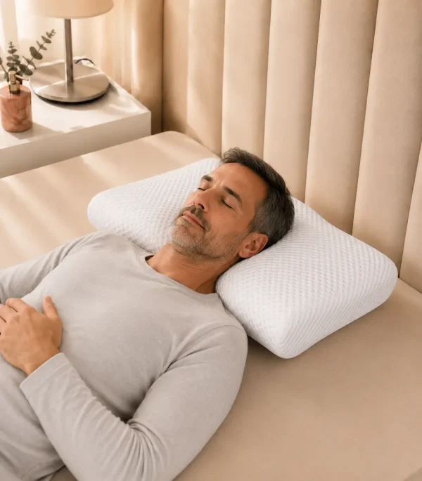 Oreiller anti-ronflement ergonomique - réduction du ronflement en position dorsale