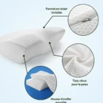 Oreiller anti-ronflement ergonomique - design en découpes pour une ventilation optimale