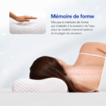 Oreiller anti-ronflement réversible en mousse à mémoire de forme - soulage les tensions cervicales