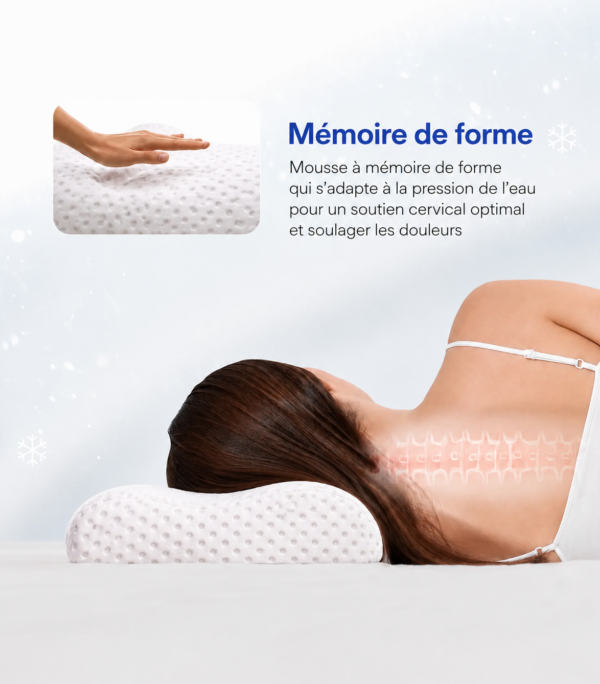 Oreiller anti-ronflement réversible en mousse à mémoire de forme - soulage les tensions cervicales