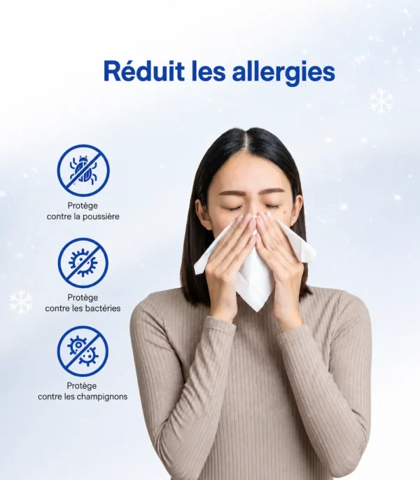 Oreiller anti-ronflement réversible hypoallergénique - réduit les allergies et la congestion nasale