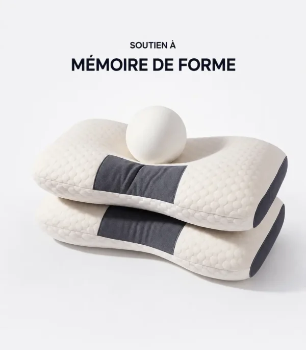 Mousse à mémoire de forme, oreiller cervical 3 zones