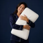 Oreiller cervical plat, texture moelleuse au toucher