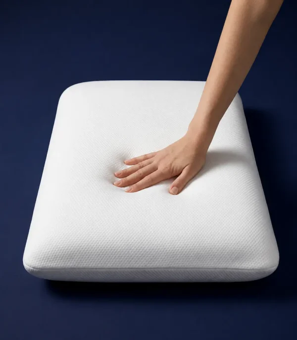 Test de la mousse à mémoire de forme de l'oreiller cervical plat