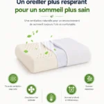 Oreiller latex naturel respirant - hypoallergénique et anti-acariens pour un sommeil sain