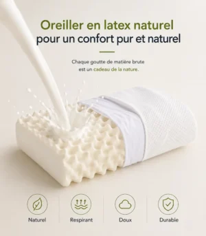 Oreiller latex picots en latex naturel - confort pur et naturel