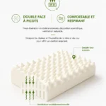 Oreiller latex picots double face - surface conformable pour un soutien ergonomique