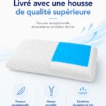 Housse incluse de qualité supérieure livrée avec l'oreiller mémoire de forme gel